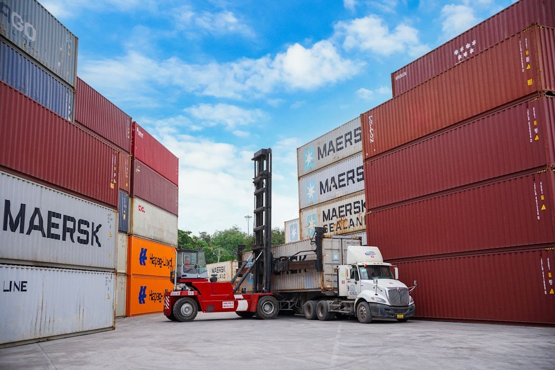 Containerwaage auf einem Wertstoffhof