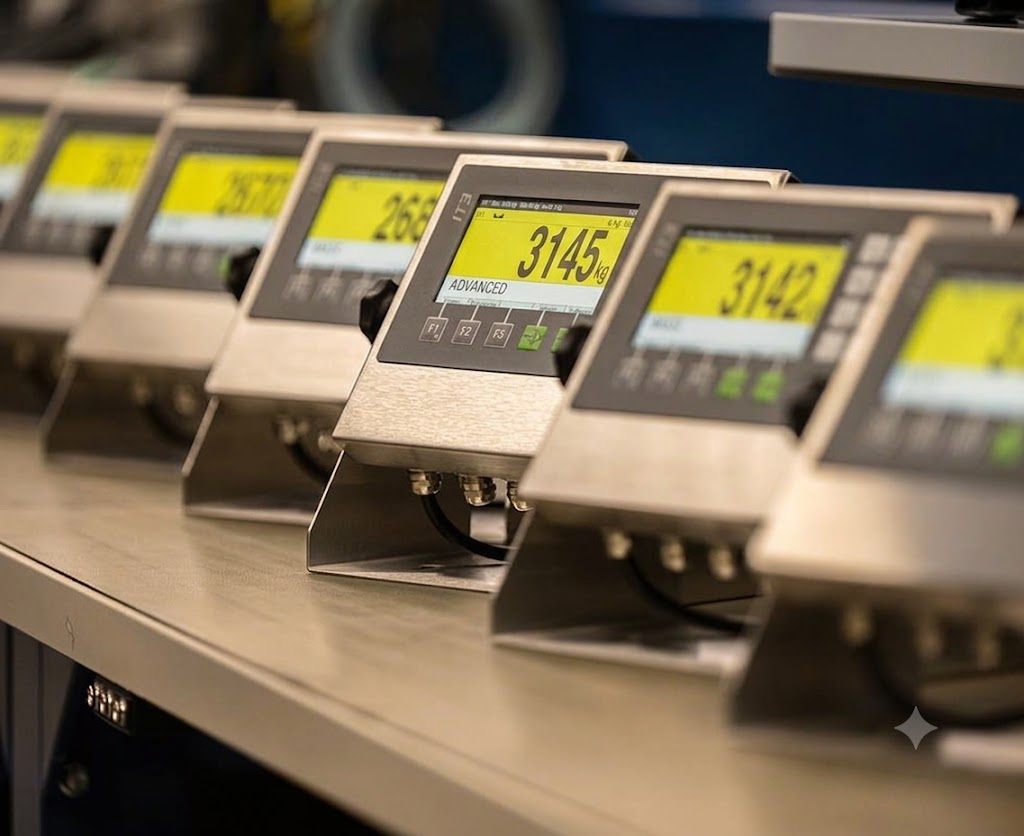 Mehrere eichfähige Wägeterminals mit Anzeige